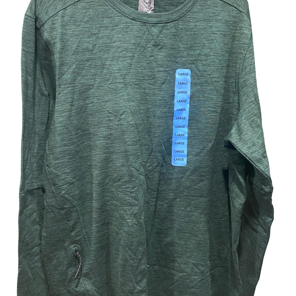 Men's Green Long Sleeve Tech Crew Shirt